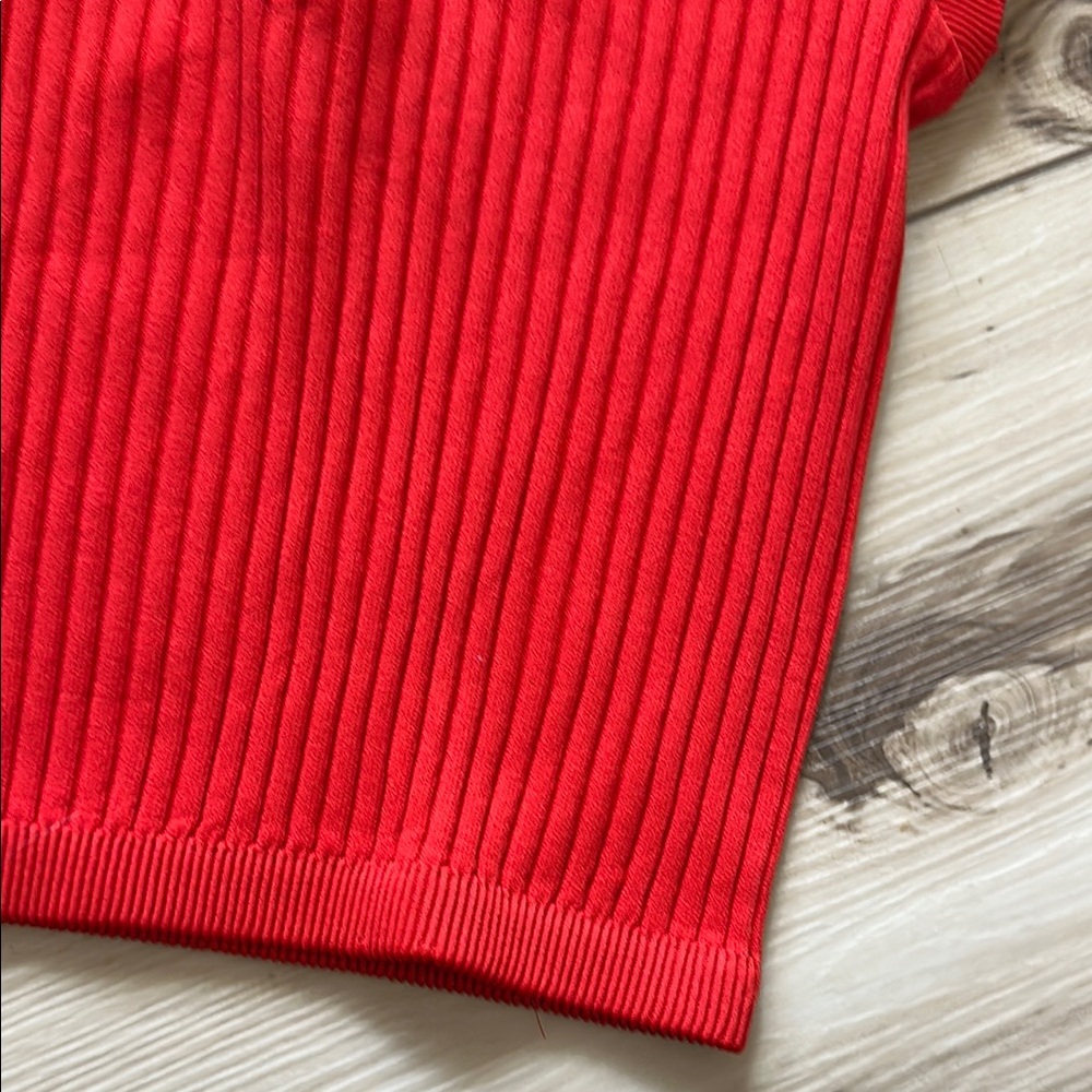 Zara Women’s Red Ribbed Mini Top - Picture 7 of 9